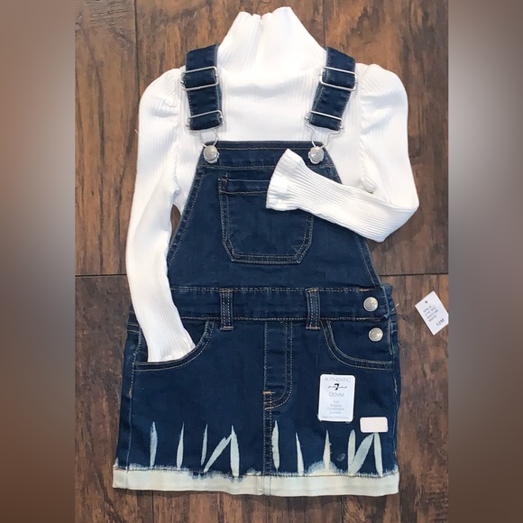 NEW! 7 For All Mankind Overall Dress For Babygirl - Picture 1 of 8